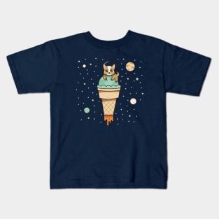 Kawaii Dog in Space Kids T-Shirt